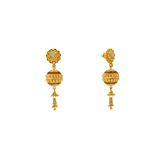22K Yellow Gold Drop/Dangle Earrings (9.7gm) | 



Make a statement of refined elegance with these stunning 22k gold earrings by Virani Jewelers...