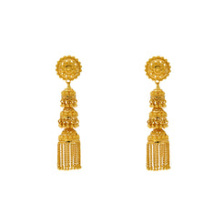 22K Yellow Gold Jhumki Earrings (21.6gm)
