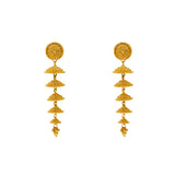 22K Yellow Gold Layered Jhumki Earrings (17.7gm) | 



Elevate your ensemble with this elegant pair of 22k yellow gold Jhumki earrings by Virani Jew...