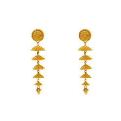 22K Yellow Gold Layered Jhumki Earrings (17.7gm)