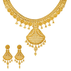 22K Yellow Gold Beaded Necklace Set (59.9gm)