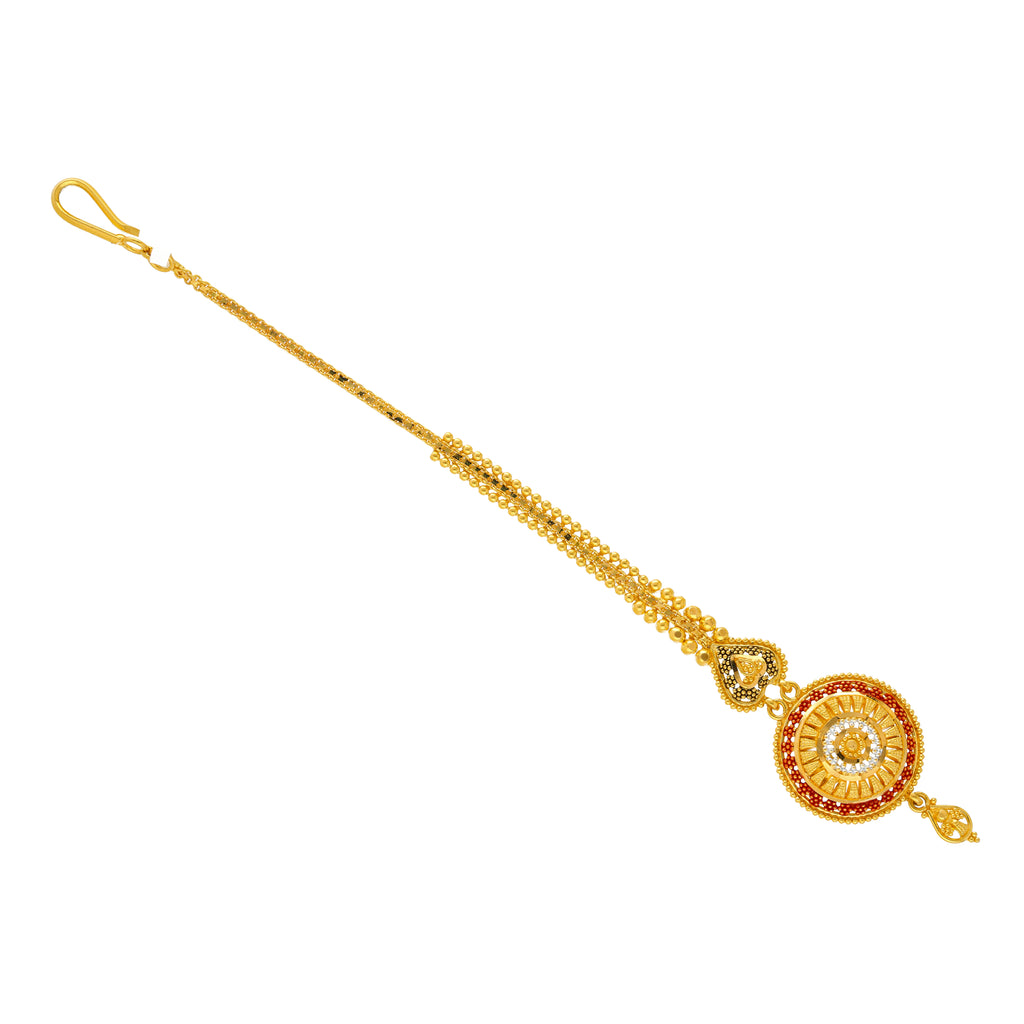 22K Yellow Gold Beaded Filigree Tikka (7.4gm) | 



Make a statement of sophistication with this stunning 22k gold tikka by Virani Jewelers. Craf...
