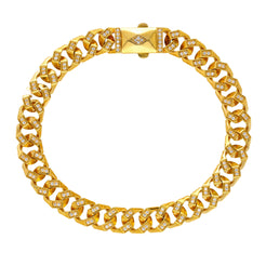 22K Yellow Gold & CZ Link Bracelet (27gm)