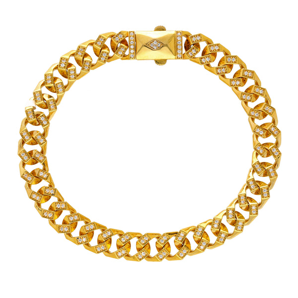 22K Yellow Gold & CZ Link Bracelet (27gm) | 



Embrace the timeless allure of this 22k gold bracelet by Virani Jewelers. Crafted with care a...