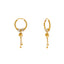 22K Yellow & White Gold Beaded Hoop Earrings (3.2gm)