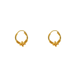 22K Yellow Gold Hoop Earrings (1.6gm)