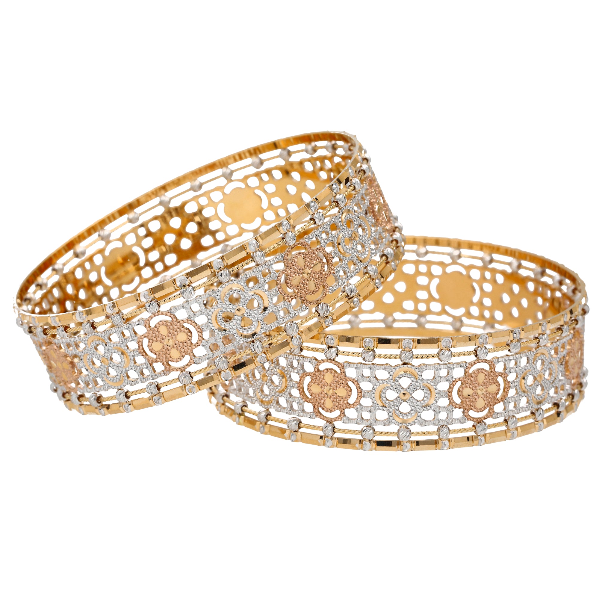 Two tone gold bangles cheap