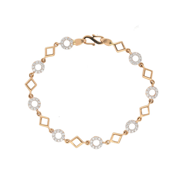 18K Rose Gold & CZ Geometric Link Bracelet (5.8gm) | 


Experience the enchanting beauty of this 18K rose gold and cubic zirconia bracelet by Virani J...