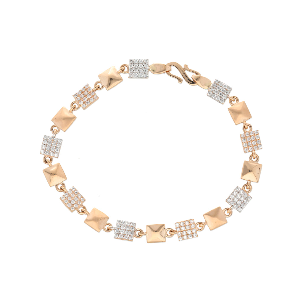 18K Rose Gold & CZ Bracelet (8.4gm) | 


Discover the epitome of sophistication when you adorn your wrist with this 18k rose gold and c...