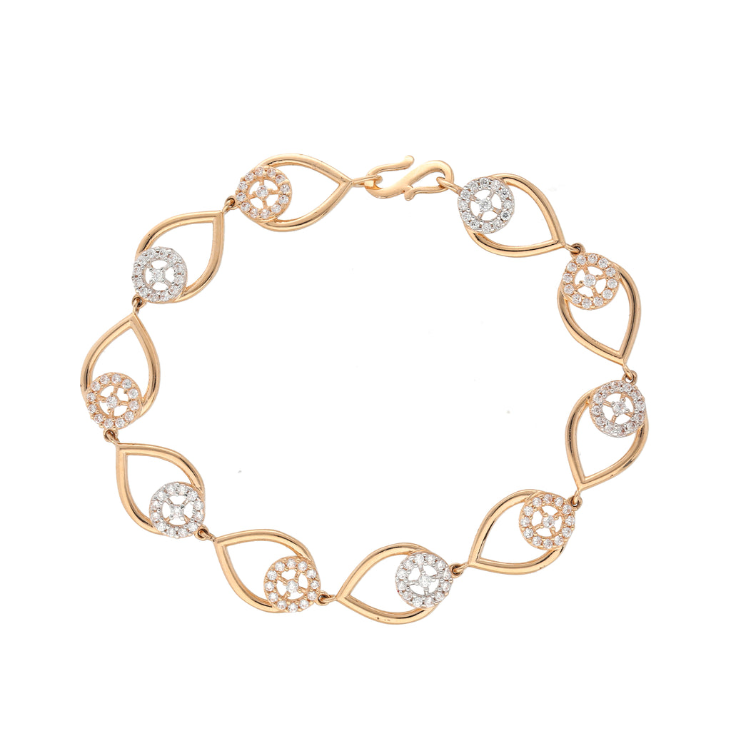 18K Rose Gold & CZ Bracelet (8.3gm) | 


Make a statement of elegance with this 18K rose gold and cubic zirconia bracelets by Virani Je...