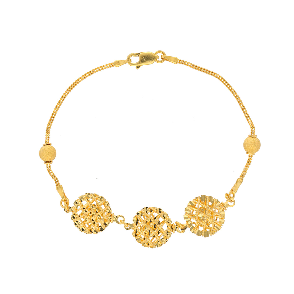 22K Gold Bracelet For Women - 235-GBR3317 in 4.750 Grams