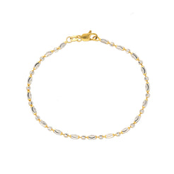 22K Multi-Tone Gold Beaded Bracelet (5gm)