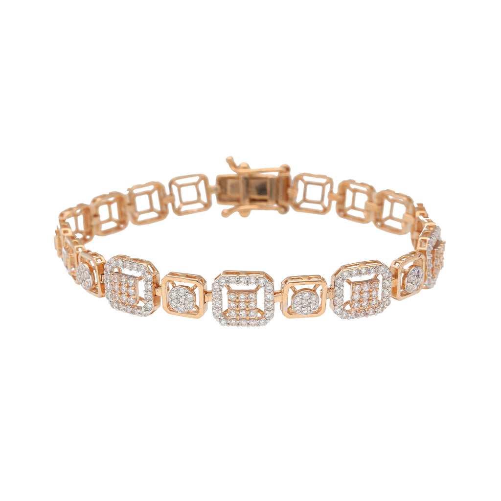 18K Rose Gold & CZ Bracelet (10.5gm) | 


Discover the captivating allure of rose gold with this 18K rose gold and cubic zirconia bracel...