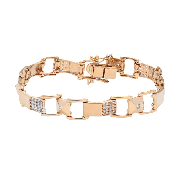 18K Rose Gold & CZ Link Bracelet (18.2gm) | 


Indulge in the allure of fine gold jewelry with this 18K rose gold and cubic zirconia bracelet...