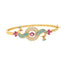22K Yellow Gold Peacock Bangle with Ruby, CZ, & Sapphires (15 grams)
