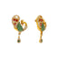 22K Yellow Gold & Gemstone Peacock Earrings (12.2gm)
