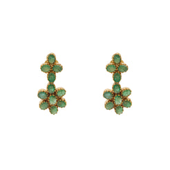 22K Yellow Gold & Emeralds Earrings (10.2gm)