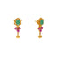 22K Yellow Gold, Emerald & Ruby Earrings (4.4gm)