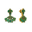 22K Yellow Gold & Emerald Earrings (14.2gm)