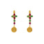 22K Yellow Gold, Ruby & Emerald Earrings (5.1gm)