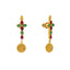 22K Yellow Gold, Ruby & Emerald Earrings (5.1gm)