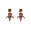 22K Yellow Gold, Sapphire & Ruby Earrings (11.8gm)