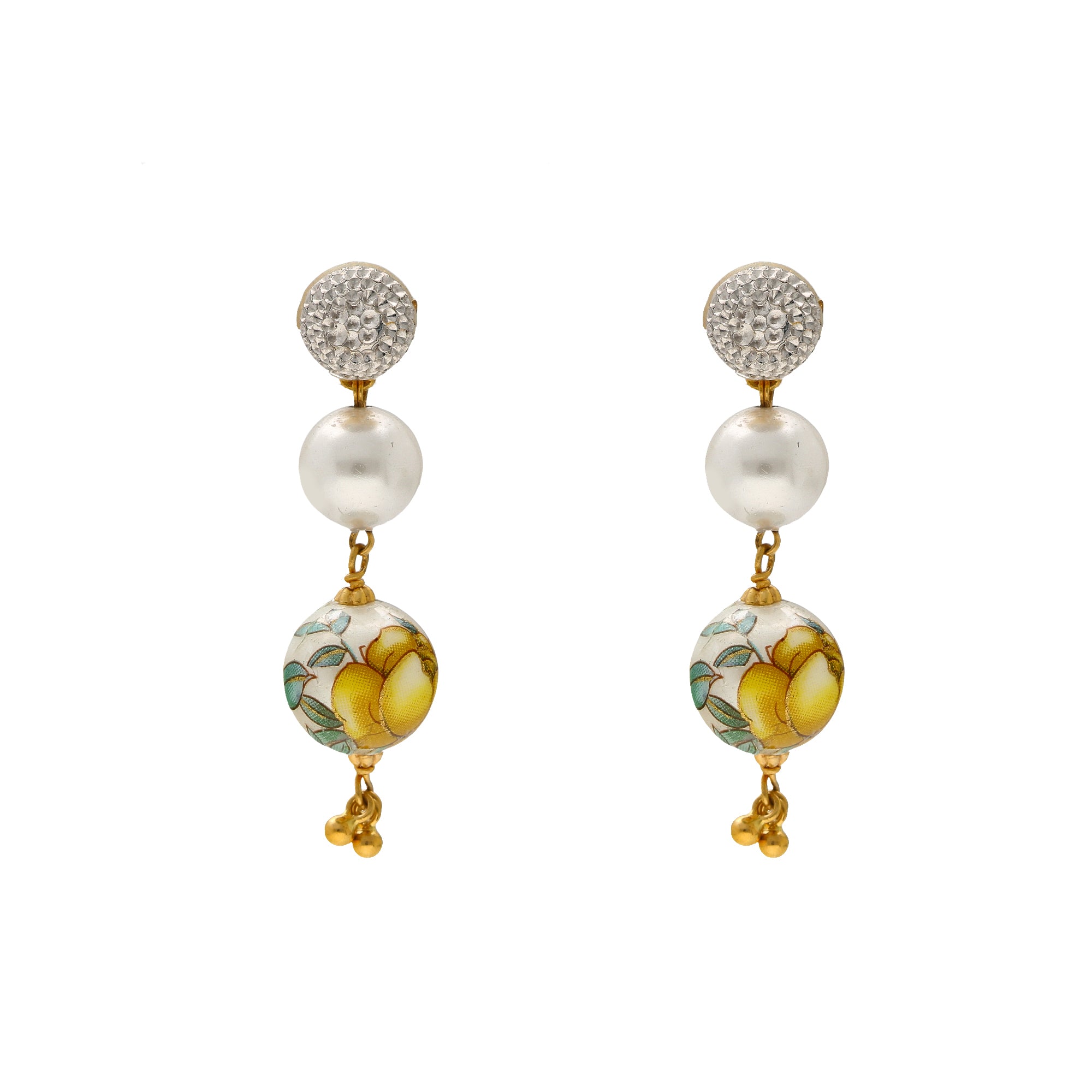 22k gold plated Handmade pearl earrings with hand crafted sodalite |  Instagram