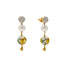22K Yellow Gold, CZ & Pearl Earrings (6.6gm)