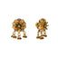 22K Yellow Gold, Emerald, Ruby & Pearl Earrings (10.7gm)