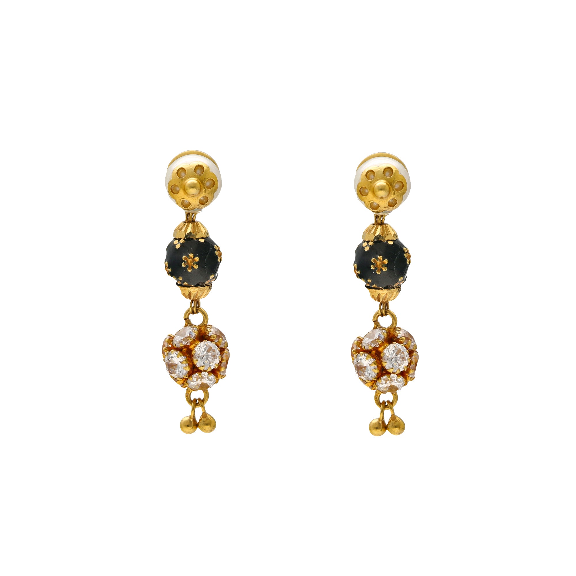 22k Gold Dangles Chandbali Earrings | Raj Jewels