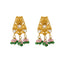 22K Yellow Gold, Emerald & Ruby Earrings (13gm)