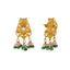 22K Yellow Gold, Emerald & Ruby Earrings (13gm)