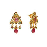 22K Yellow Gold Ruby Earrings (14.1gm) | 


Indulge in the enchantment of these 22k gold and gemstone earrings, a testament to Indian gold...