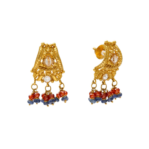 22K Yellow Gold Ruby Earrings (13.3gm) | 


Elevate your allure with these 22k gold and ruby earrings by Virani Jewelers.  These stunning ...