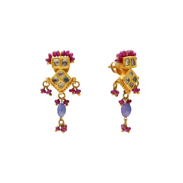22K Yellow Gold & Ruby Earrings (7.6gm) | 


Immerse yourself in luxury with these opulent 22k gold and ruby earrings, a testament to fine ...