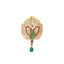22K Yellow Gold, Emerald, Ruby & CZ Peacock Pendant (7.8gm)