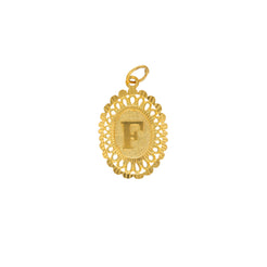 22K Yellow Gold Letter F Initial Pendant (4gm)