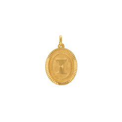 22K Yellow Gold Letter I Pendant (2.1gm)