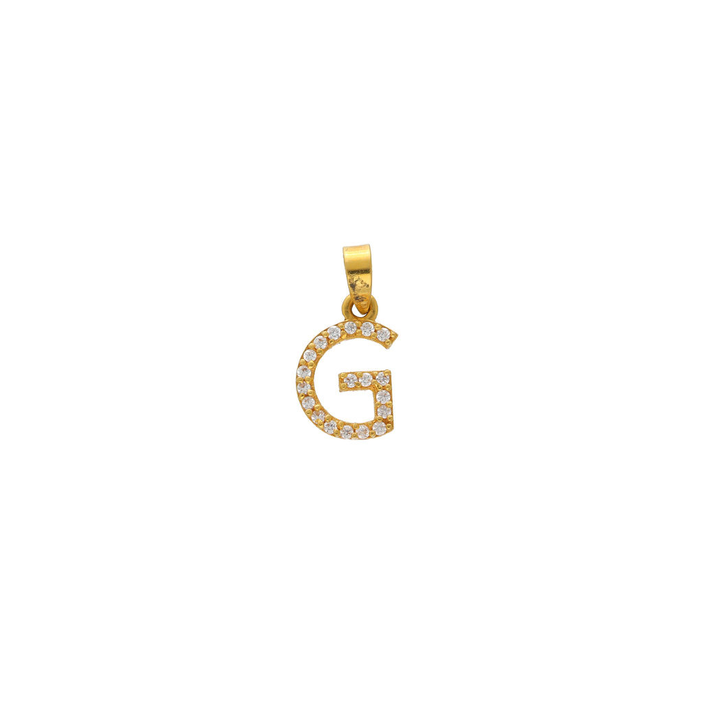 22K Yellow Gold & CZ Letter G Pendant (1.6gm) | 




Discover the beauty of this 22k gold  and cubic zirconia pendant by Virani Jewelers, a true ...