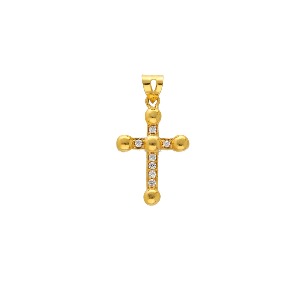 22K Yellow Gold & CZ Cross Pendant (2.6gm) | 




Unveil the elegance of this 22k gold cross pendant by Virani Jewelers, a must-have accessory...