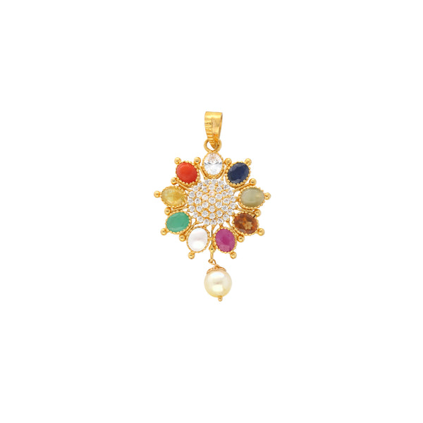 22K Yellow Gold, Kundan & Gemstone Pendant Set (12.6gm) | 


Immerse yourself in the divine beauty of this enchanting 22k gold pendant and earring set.   A...