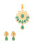 22K Yellow Gold & Emerald Pendant Set (12.2gm)