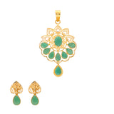 22K Yellow Gold & Emerald Pendant Set (12.2gm) | 


Celebrate the opulence of Indian gold jewelry by Virani with this divine 22k gold pendant and ...