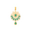 22K Yellow Gold & Emerald Pendant Set (12.2gm)