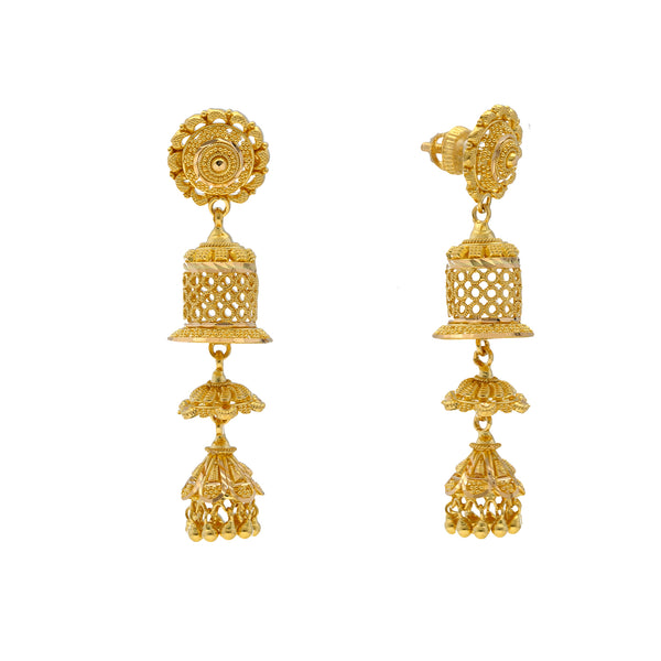 235-GER13351 - 22K Gold Earrings for Women | Gold earrings for women, 22k  gold earrings, Women's earrings