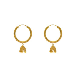 22K Yellow Gold Jhumka Hoop Earrings (13.4gm)