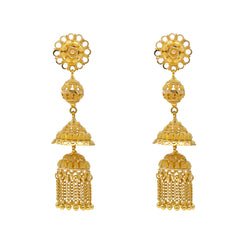 22K Yellow Gold Jhumka Earrings (15.1gm)