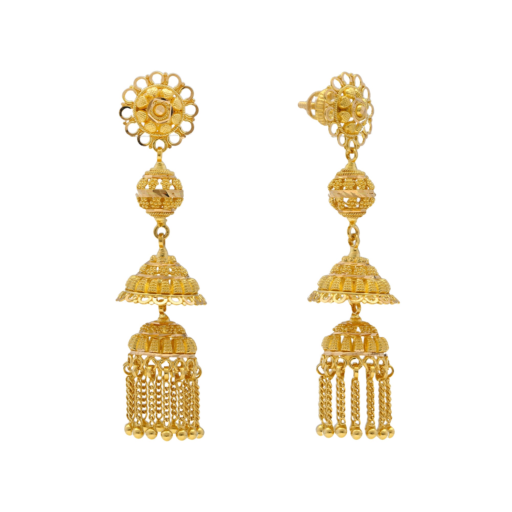 One Gram Gold Bahubali Style Jhumka Earrings For Wedding Elephant Design  J24578