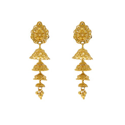 22K Yellow Gold Jhumka Earrings (12.4gm)