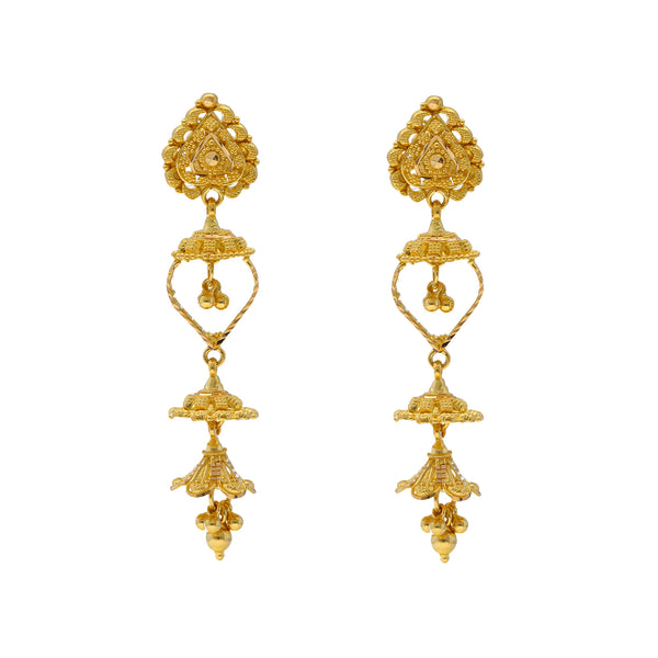 22K Yellow Gold Jhumka Earrings (11.9gm) | 


Adorn yourself with this exquisite pair of 22k gold Jhumka earrings from Virani Jewelers.   Th...